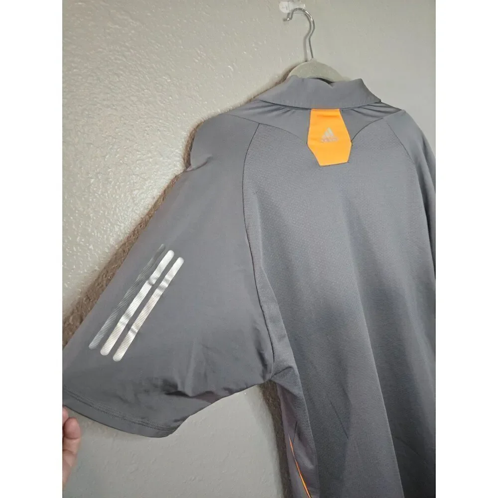 Adidas Men's Gray Climacool TPC Scottsdale Short Sleeve Polo Size large